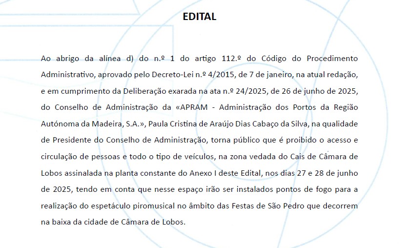 Espetáculo Piromusical no âmbito das Festas de São Pedro 2025